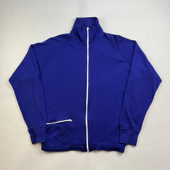 Vintage Collegiate Pacific Track Jacket Womens Medium Navy Blue Full Zip Jogger - Picture 1 of 9